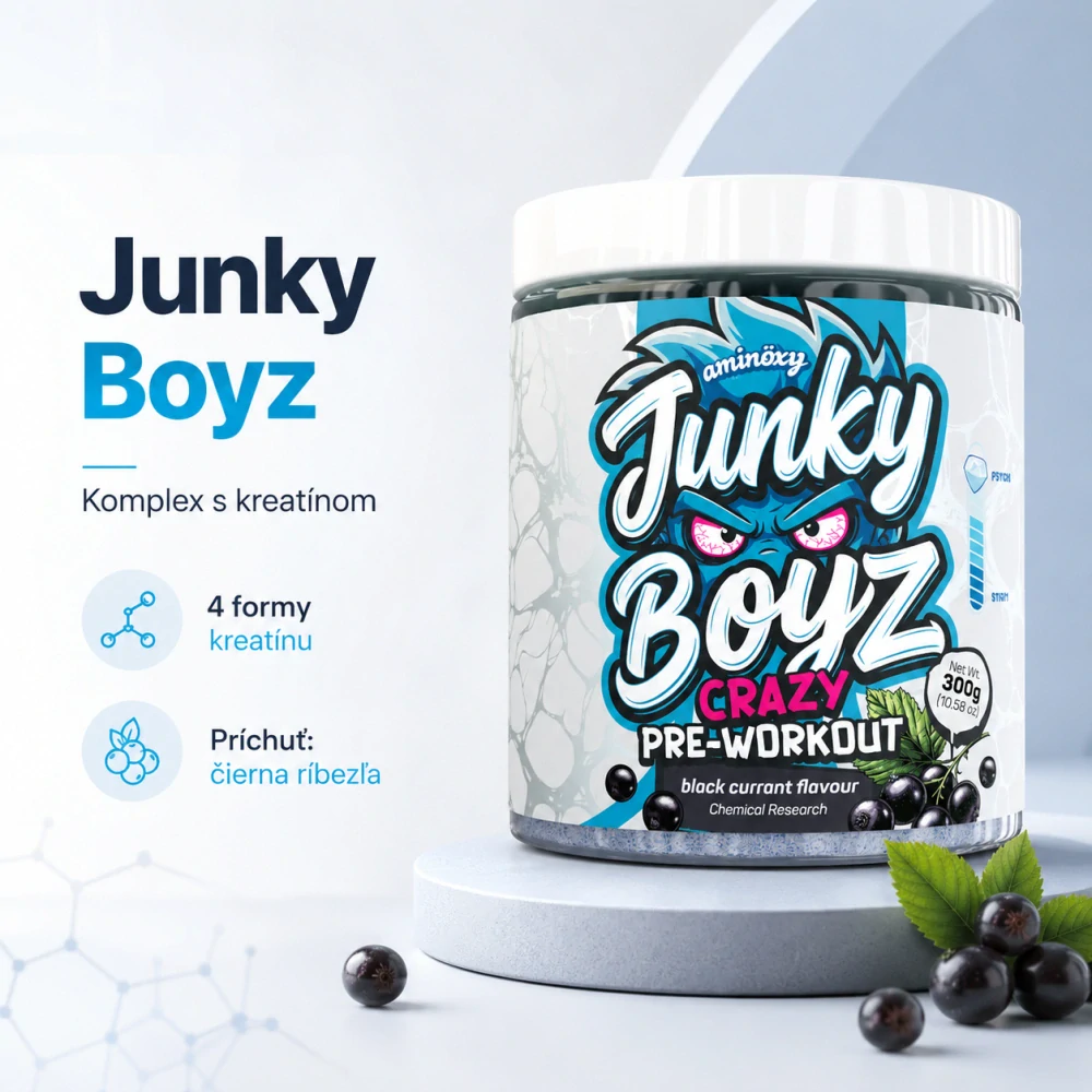 Junky Boyz – predtréningový komplex s kreatínom, príchuť čierna ríbezľa