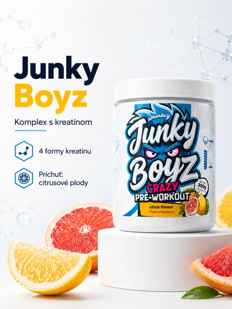 Junky Boyz – predtréningový komplex s kreatínom, príchuť citrusové plody