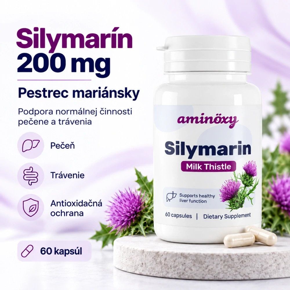 Silymarín 200 mg – pestrec mariánsky, 60 kapsúl