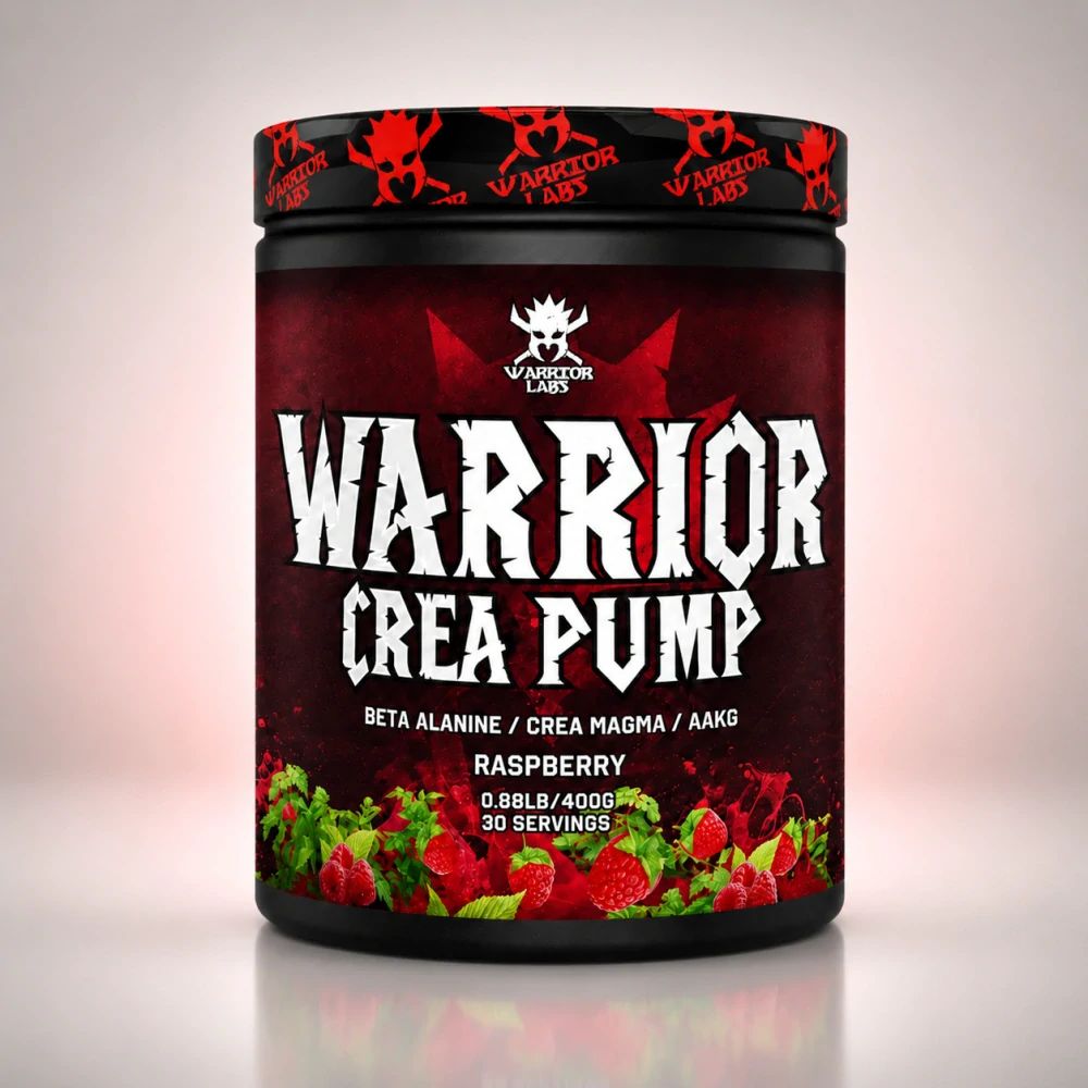 Warrior CREA PUMP 400 g – predtréningový doplnok bez kofeínu, malina