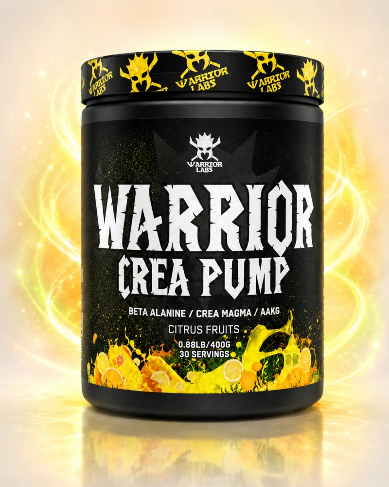Warrior CREA PUMP 400 g – predtréningový doplnok bez kofeínu, citrus