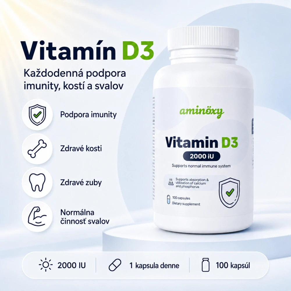 Vitamín D3 2000 IU – 100 kapsúl