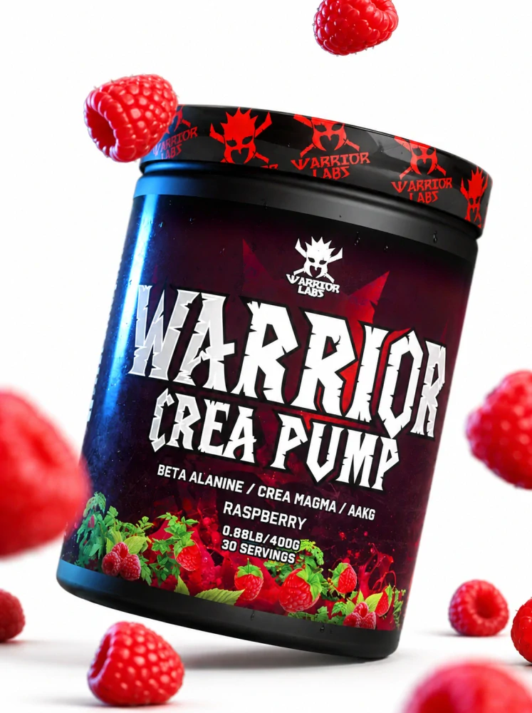 Warrior CREA PUMP 400 g – predtréningový doplnok bez kofeínu, malina