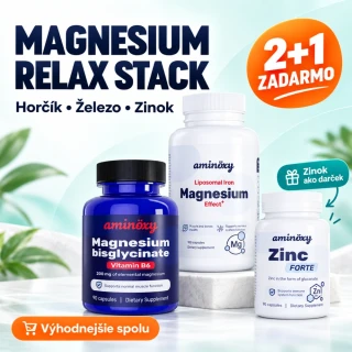 Magnesium Relax Stack – horčík, železo a zinok v balíčku 2+1