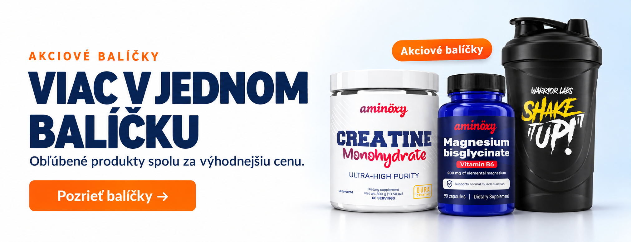 Akciové balíčky doplnkov výživy a tréningovej výbavy VitaPulz